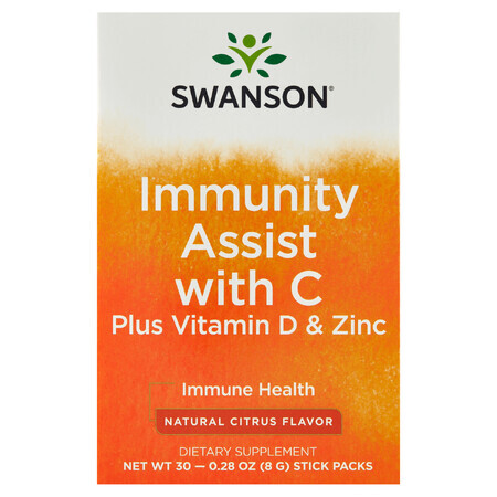 Swanson Immunity Assist con C, gusto agrumi, 8 g x 30 bustine