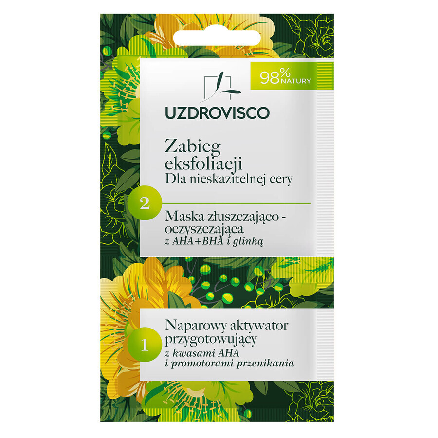 Uzdrovisco Exfoliation Treatment, maschera esfoliante e detergente per una pelle impeccabile, 10 ml