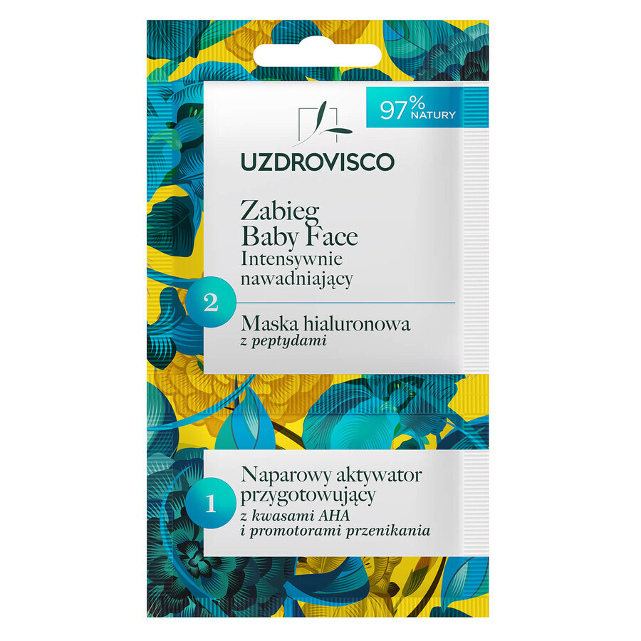 Uzdrovisco Baby Face Behandlung, Hyaluronsäure Maske für intensive Feuchtigkeitszufuhr, 10 ml