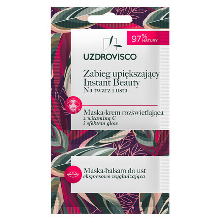 Uzdrovisco Trattamento di bellezza istantaneo, maschera per viso e labbra, 10 ml