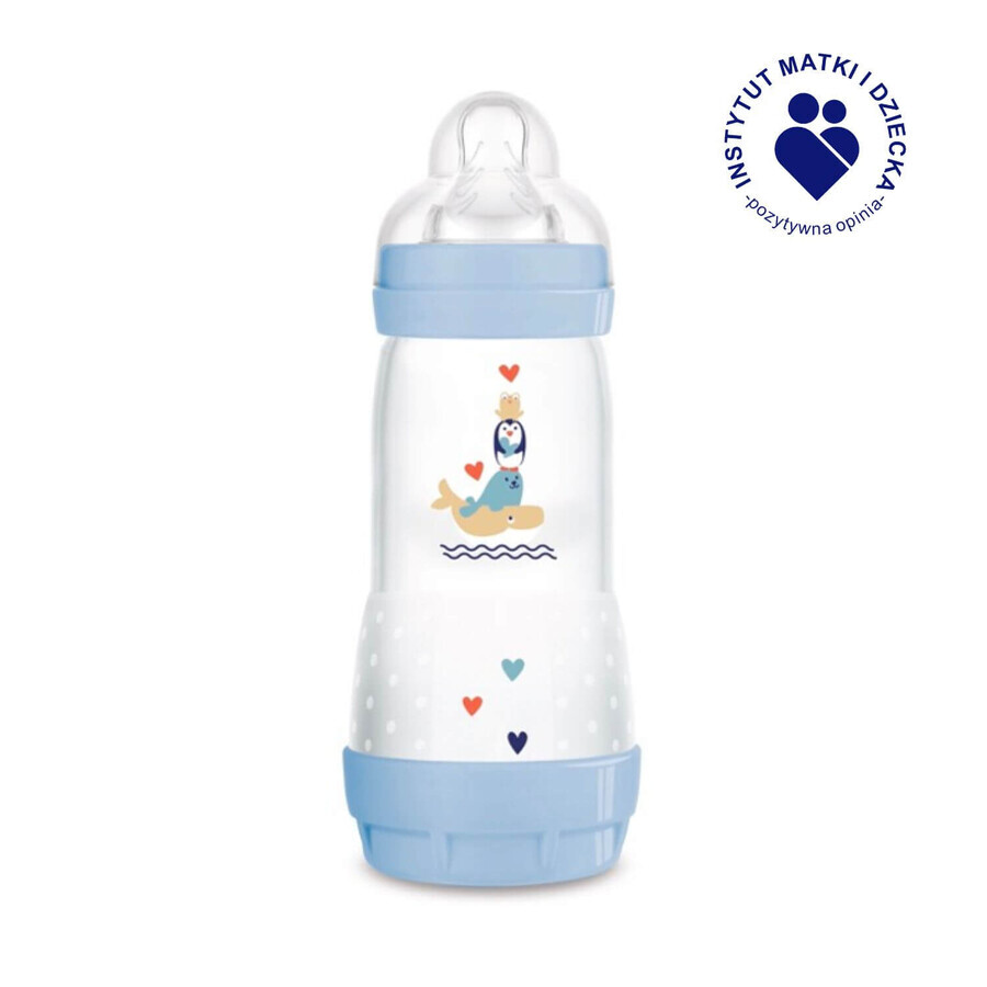 MAM Perfect Start Anti-Colic, sticlă anti-colică, Better Together, băiat, de la 4 luni, 320 ml