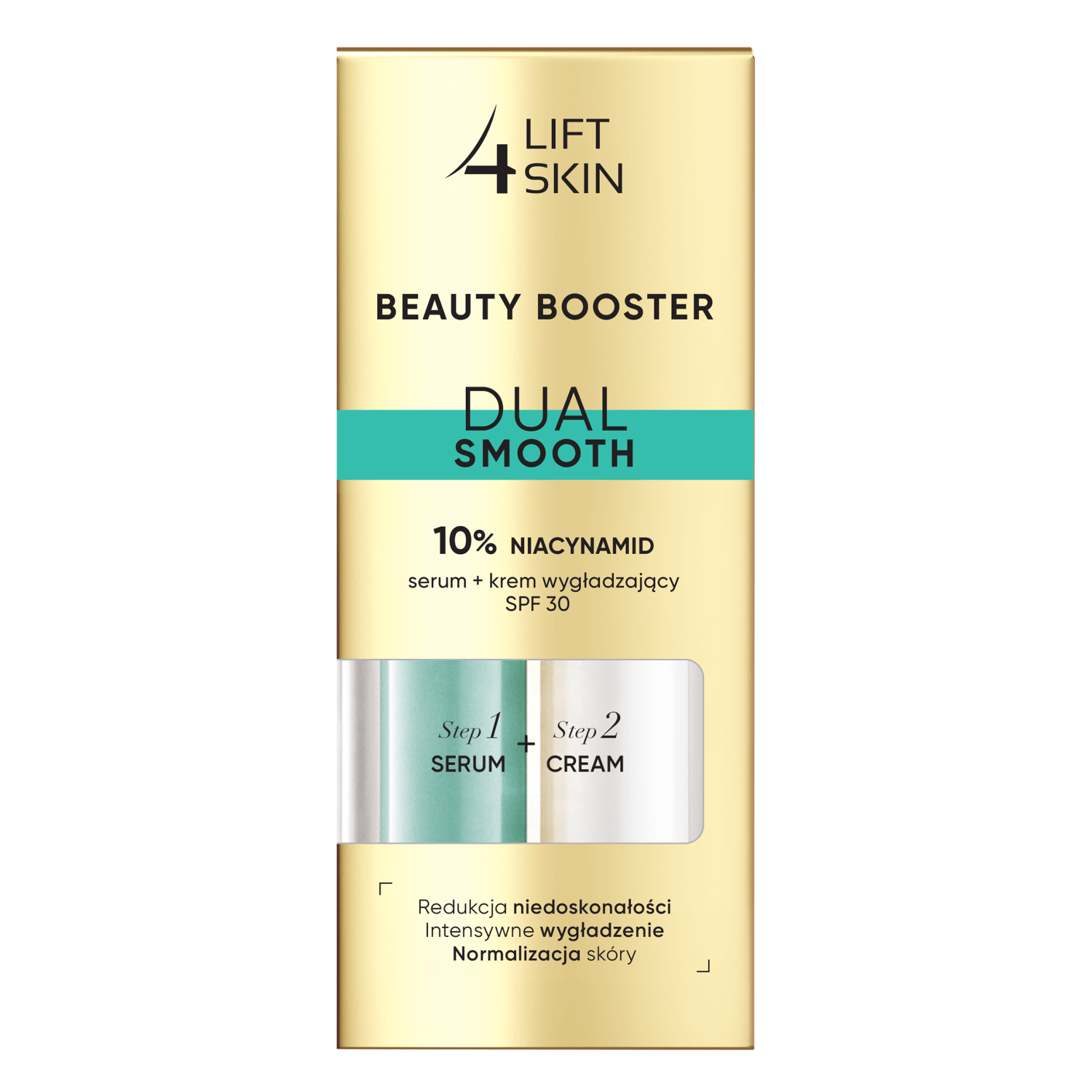 Set Lift4Skin Beauty Booster Dual Smooth, ser 10% niacinamidă, 15 ml + cremă de netezire, SPF 30, 15 ml