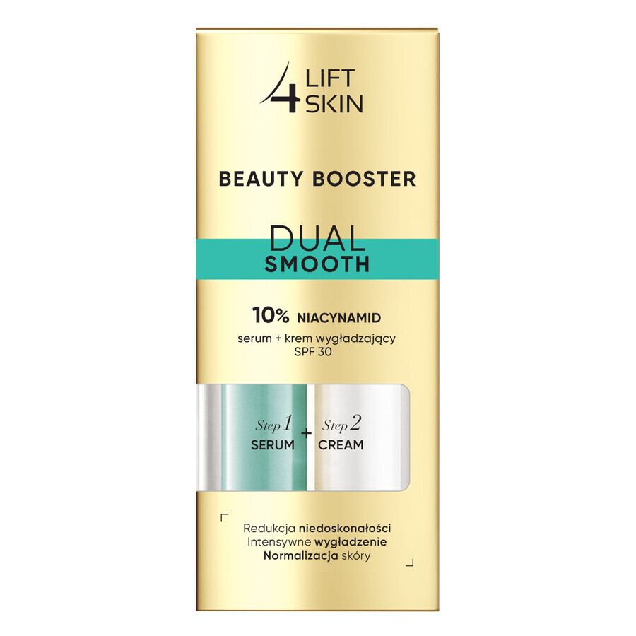 Lift4Skin Beauty Booster Dual Smooth Set, 10% Niacinamide Serum, 15ml + Smoothing Cream, SPF 30, 15ml