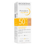 Set Bioderma Photoderm Aquafluide, fluid ultraușor pentru pielea sensibilă, nuanță închisă, SPF 50+, 40 ml + gel-cremă calmant pentru prelungirea bronzului, 100 ml