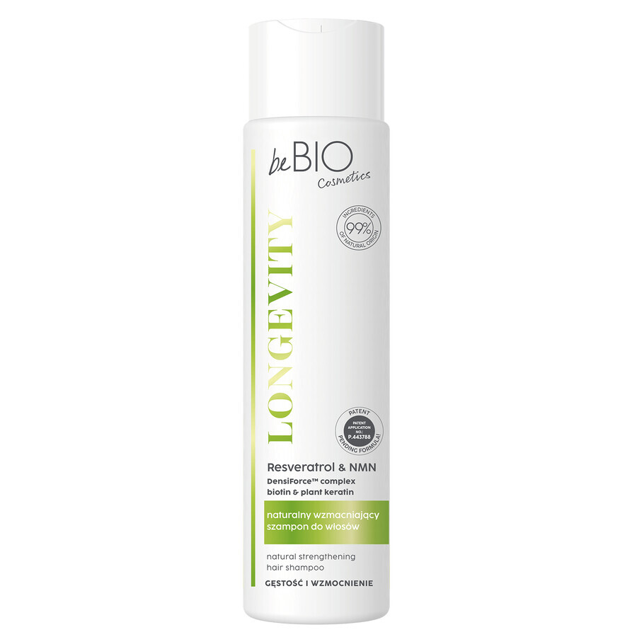 beBIO Cosmetics Longevity, șampon natural pentru întărirea părului, 300 ml