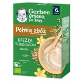 Gerber Organic Whole Grains Porridge de grâu și grâu, vanilie, după 6 luni, 200 g