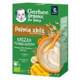 Gerber Organic Whole Grains Porridge de grâu și grâu, mango, morcov, banană, după 6 luni, 200 g