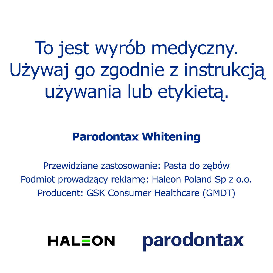 Parodontax Pastă de dinți de albire, 75 ml