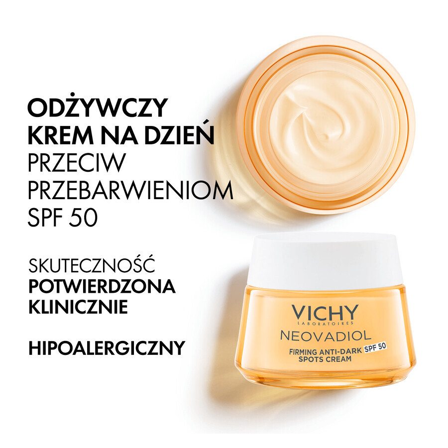 Vichy Neovadiol Post-Menopause, cremă de zi reparatoare împotriva hiperpigmentării, SPF 50, 50 ml