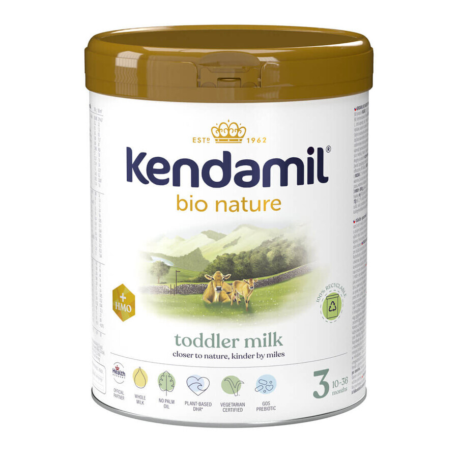 Kendamil Bio Nature 3 HMO+, lapte pentru copii, după 10 luni, 800 g