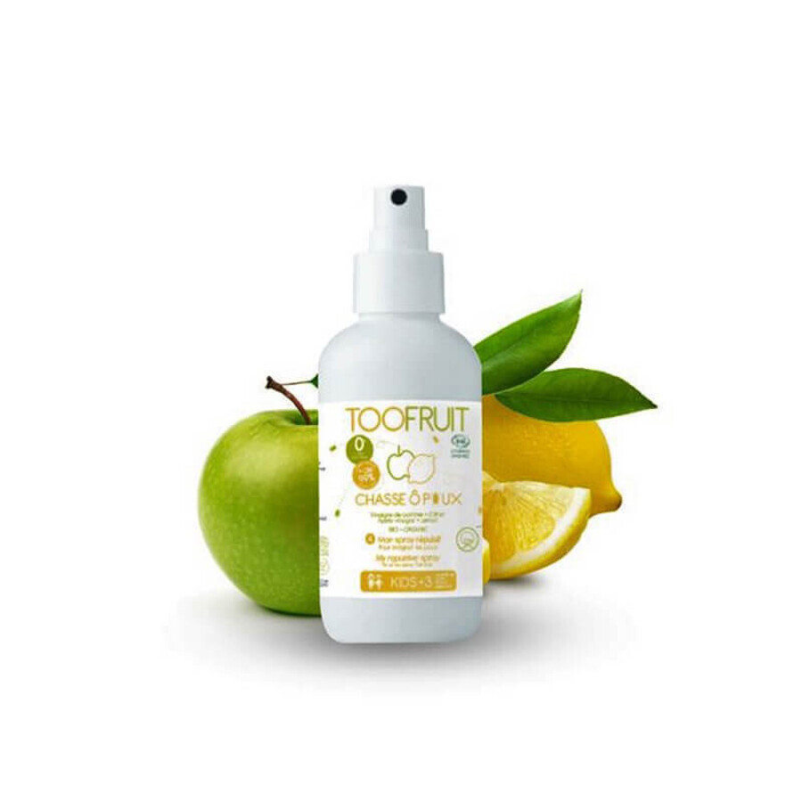 Toofruit, spray protector para el cabello para niños a partir de 3 años, evitando la reaparición de piojos, 125ml