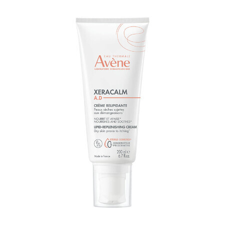 Avene XeraCalm A.D, cremă de reumplere a lipidelor pentru față și corp, piele foarte uscată, atopică și cu mâncărimi, 200 ml