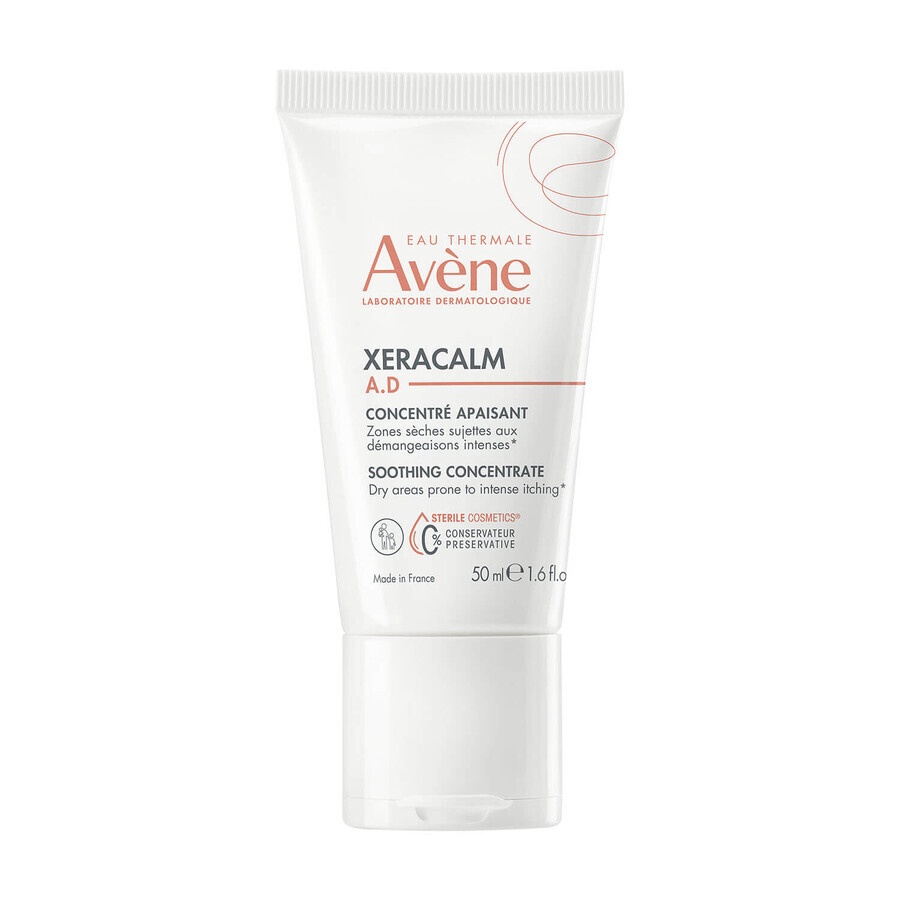 Avene XeraCalm A.D verzachtend concentraat, voor gezicht, lichaam en oogleden, geïrriteerde, atopische en jeukende huid, 50 ml