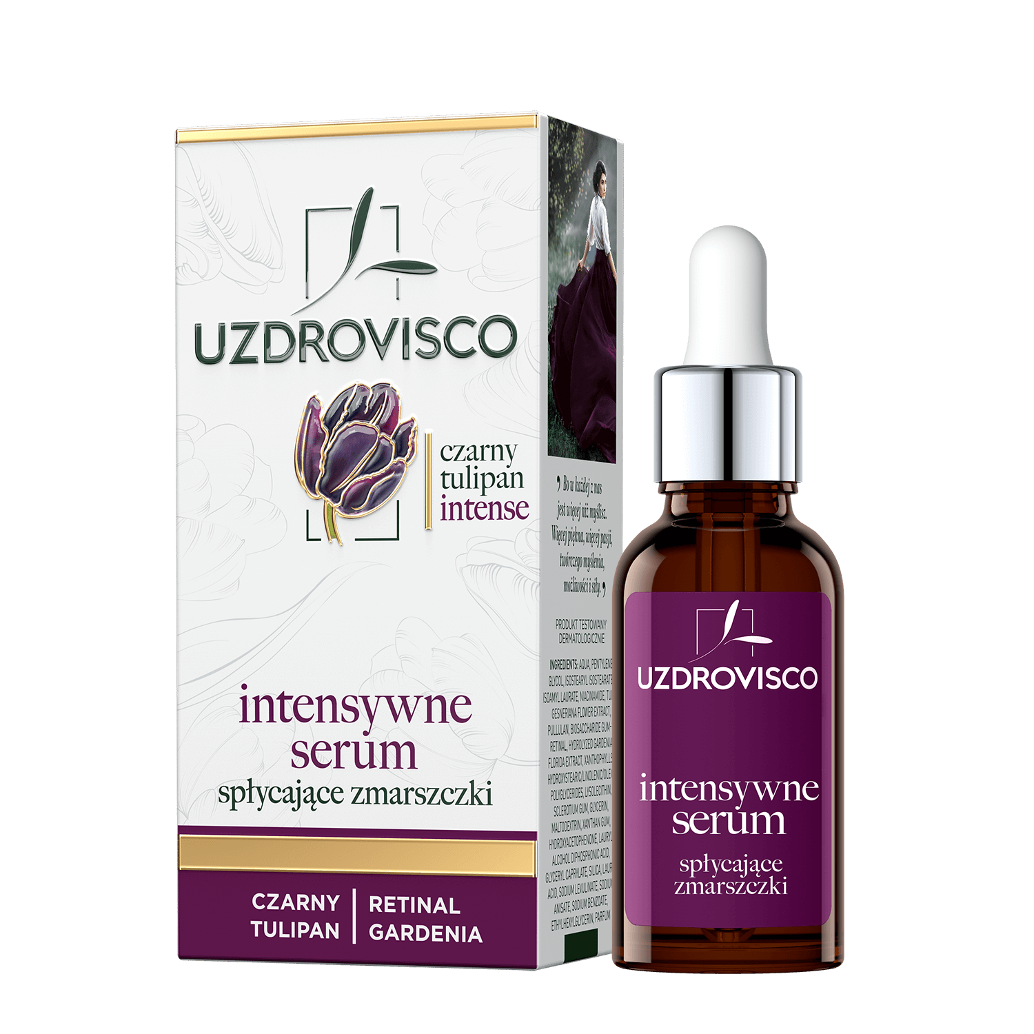 Uzdrovisco Black Tulip Intense, ser intensiv pentru aplatizarea ridurilor, 30 ml