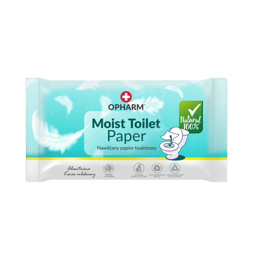 Opharm Moist Toilet Paper set, papier hygiénique humidifié, 10 x 48 pièces