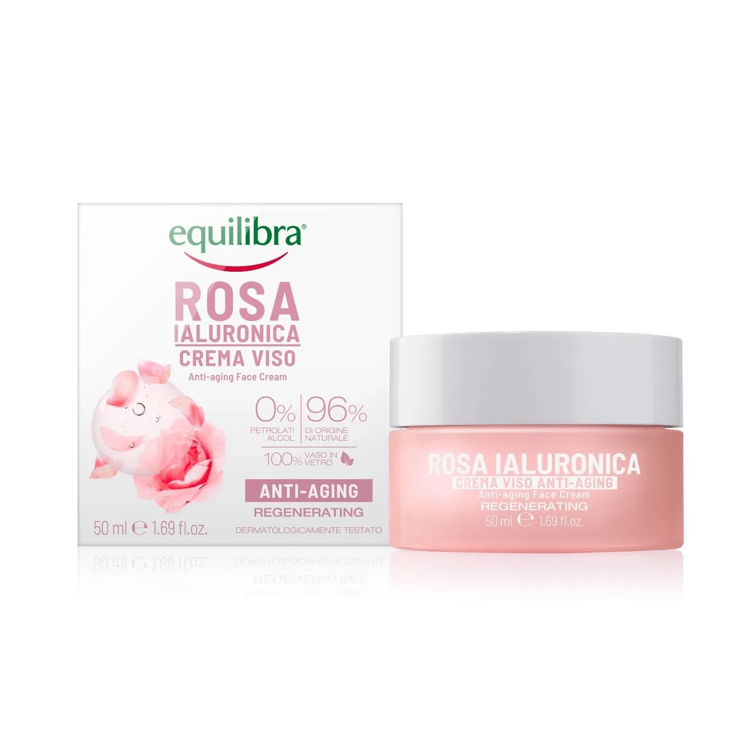 Set Equilibra Rosa, cremă de față cu trandafiri, 50 ml + cremă de ochi, 15 ml