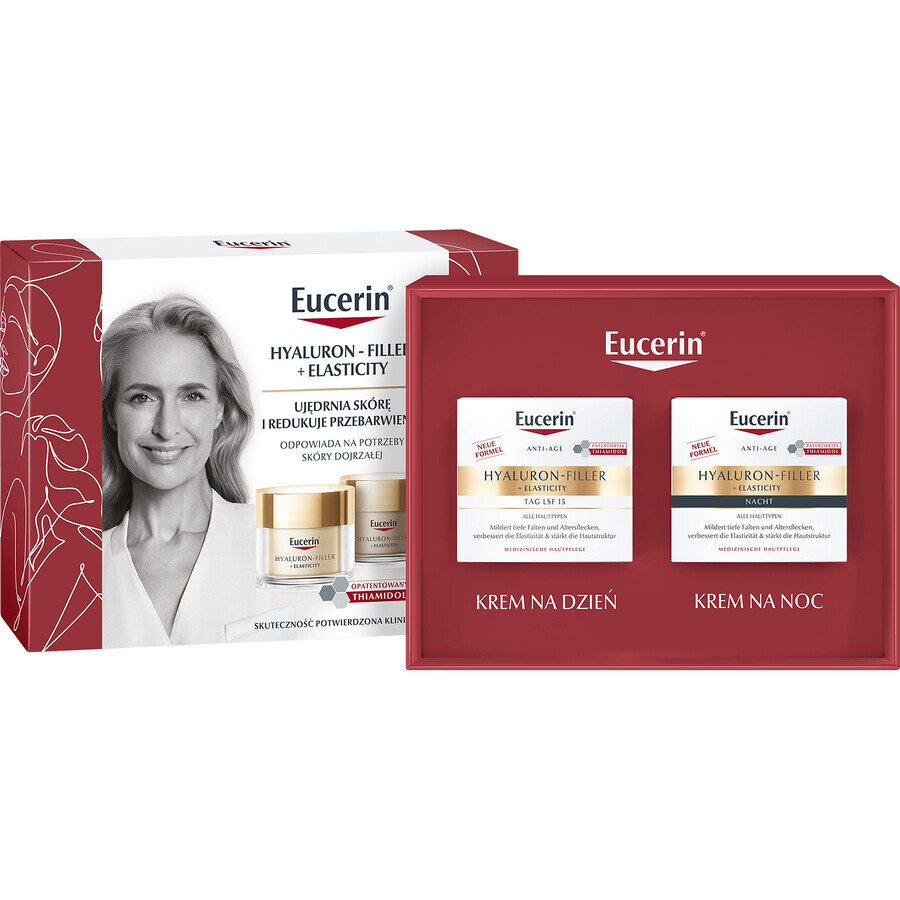 Eucerin Hyaluron-Filler + Elasticity set, crema de día, SPF 15, 50 ml + crema de noche, 50 ml