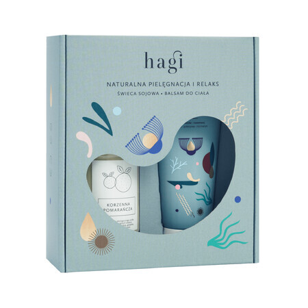 Hagi Herbal Mi set, body lotion, 200 ml + soy candle, Spicy Orange, 215 ml