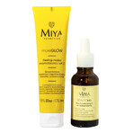 Miya Vitamin C Glow Set, Enzym-Peeling-Maske, 60 ml + Serum gegen Hyperpigmentierung, 30 ml