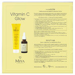 Miya Vitamin C Glow Set, Enzym-Peeling-Maske, 60 ml + Serum gegen Hyperpigmentierung, 30 ml