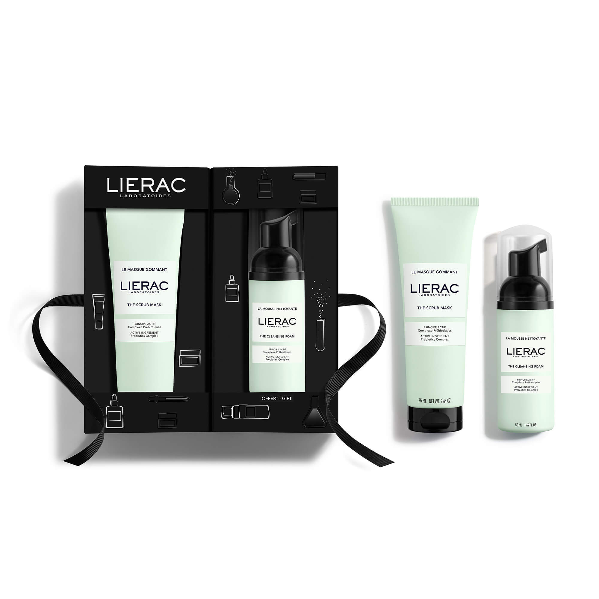 Set Lierac, mască peeling, 75 ml + spumă de curățare, 50 ml, cadou