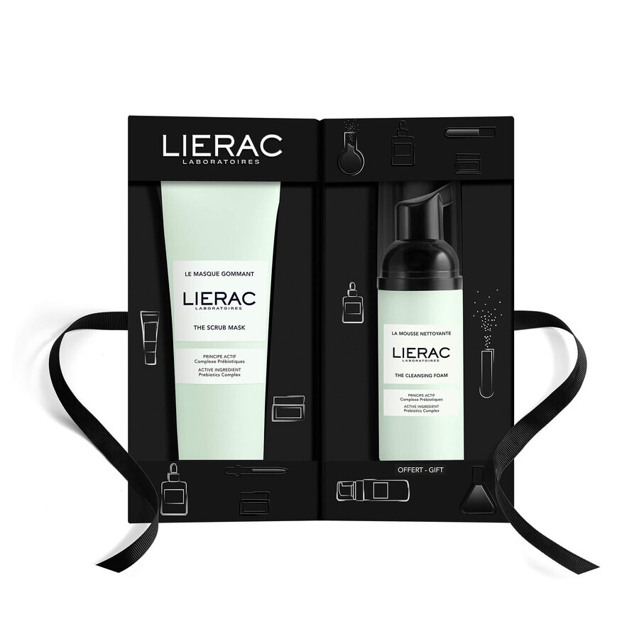 Set Lierac, mască peeling, 75 ml + spumă de curățare, 50 ml, cadou