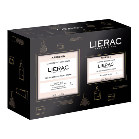 Lierac Arkeskin set, crema de noche menopausia, 50 ml + recambio, 50 ml de regalo