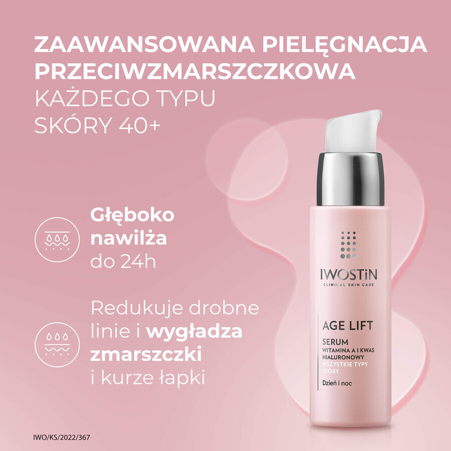 Iwostin Age Lift Set, Tagescreme, normale und Mischhaut, SPF 15, 50 ml + Augencreme, 15 ml + Anti-Falten-Serum, 30 ml