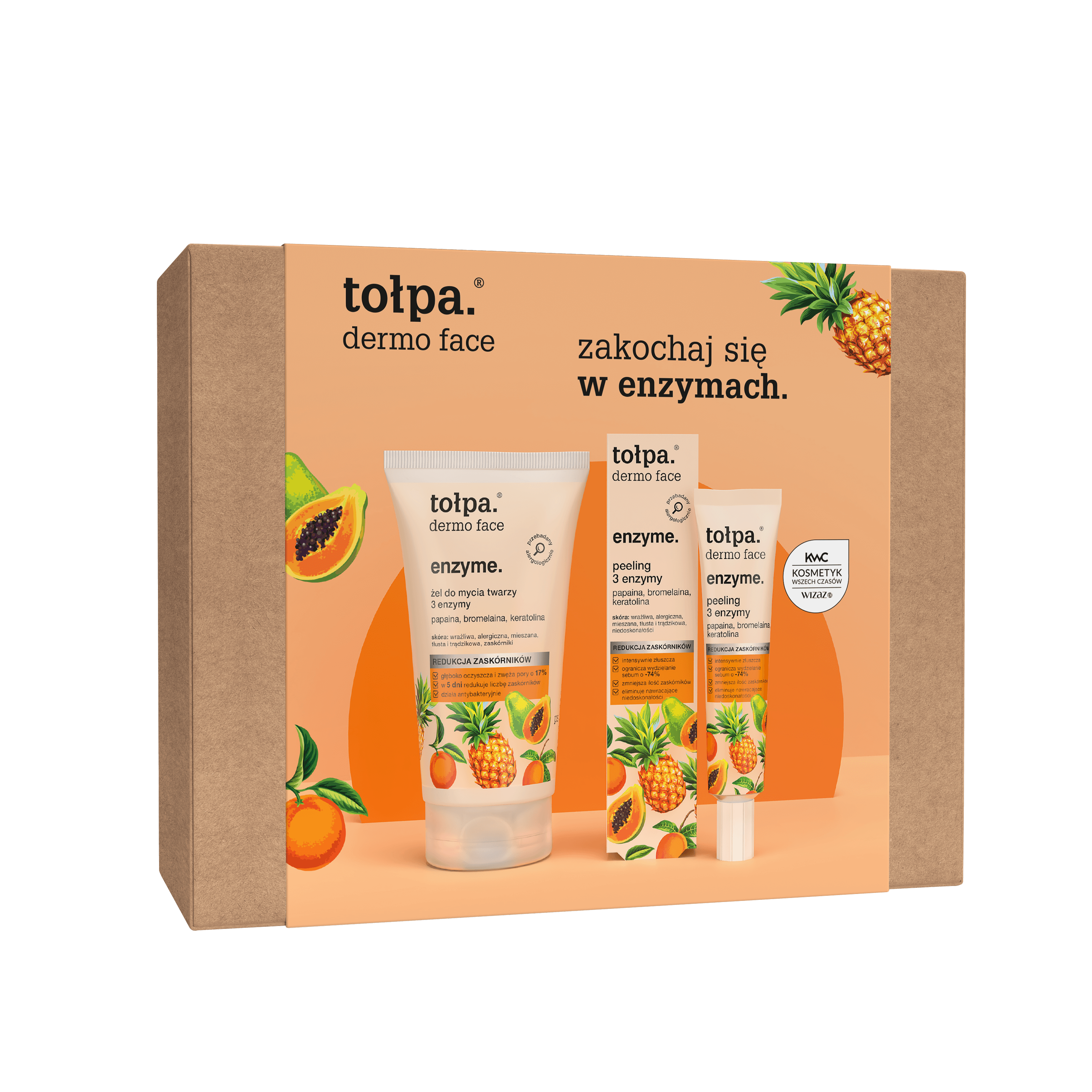 Set Tołpa Dermo Face Enzyme, Gel de spălare a feței cu 3 enzime, 150 ml + Scrub cu 3 enzime, 40 ml