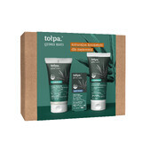 Tołpa Men set, gel limpiador facial con té verde, 195 ml + crema hidratante con ácido hialurónico, 40 ml