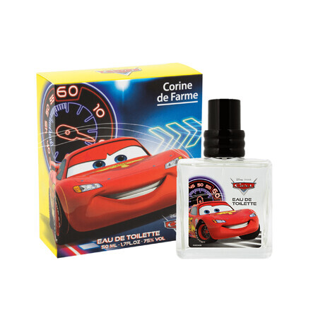 Set Corine De Farme Disney Cars, apă de toaletă, 50 ml + disc zburător, 1 buc + semn de carte decupat, 1 buc