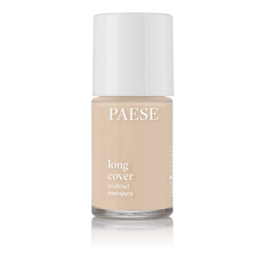 Paese Long Cover, fondotinta opacizzante, 02M Light Beige, 30 ml