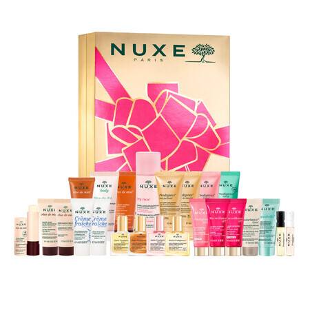 Set Nuxe, calendar de advent cu produse cosmetice, roz