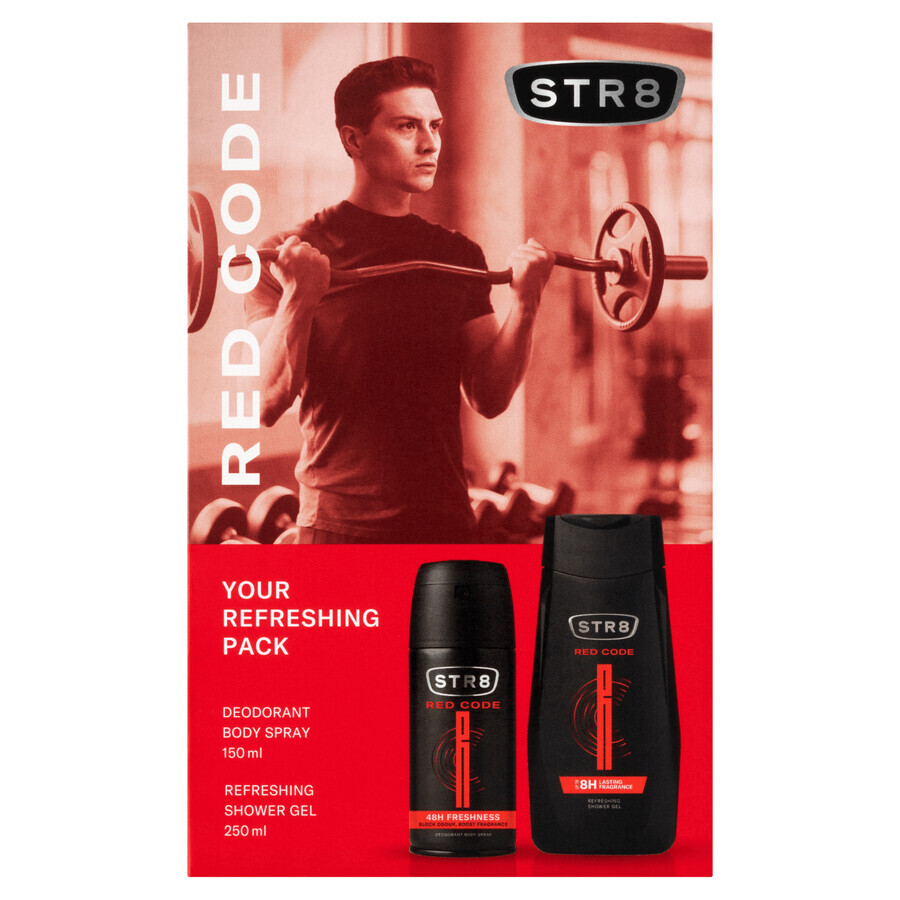 STR8 Red Code set, déodorant spray, 150 ml + gel douche, 250 ml