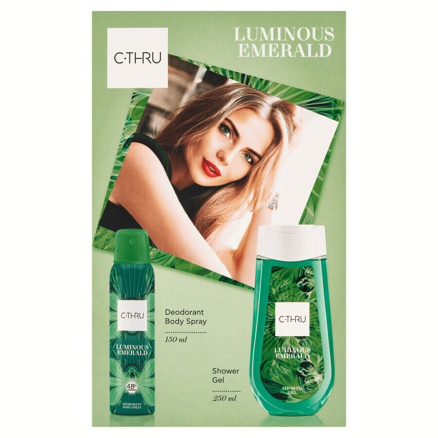 C-THRU Luminous Emerald Set, Deodorant Spray, 150 ml + Duschgel, 250 ml