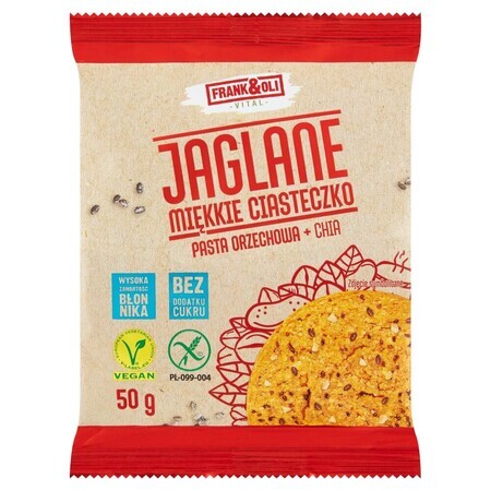 Frank&amp;Oli Jaglane, fursec moale, pastă de nuci + chia, 50 g