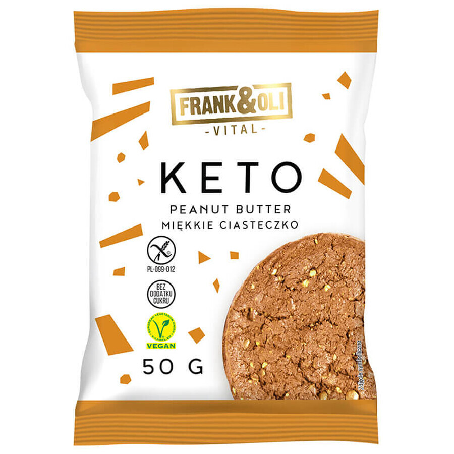 Frank&amp;Oli Keto, biscuiți moi, unt de arahide, 50 g