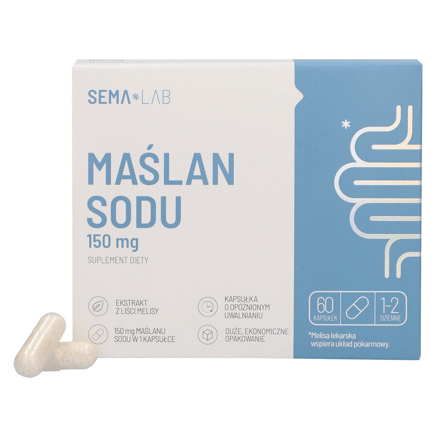 SEMA LAB Butirat de sodiu 150 mg, 60 capsule cu eliberare întârziată