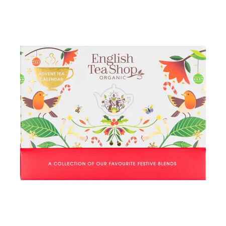 Set organic English Tea Shop, calendar de advent cu ceai bio de lux, 13 arome, 1,78 g x 25 pliculețe