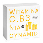 Set Ziaja Vitamin C.B3 Niacinamide, cremă de trezire, 50 ml + loțiune de corp, 200 ml + tonic, 190 ml + gel de curățare, 190 ml