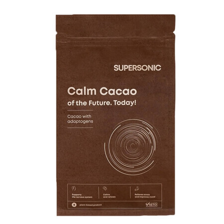 Supersonic Calm Cacao, cacao fonctionnel aux adaptogènes, 225 g