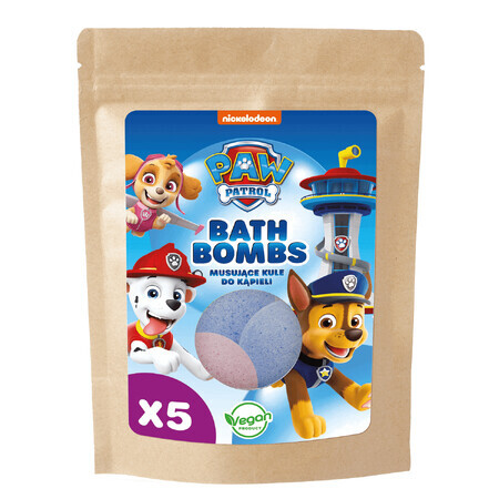 Paw Patrol, bile de baie strălucitoare, mure, zmeură, 5 x 50 g