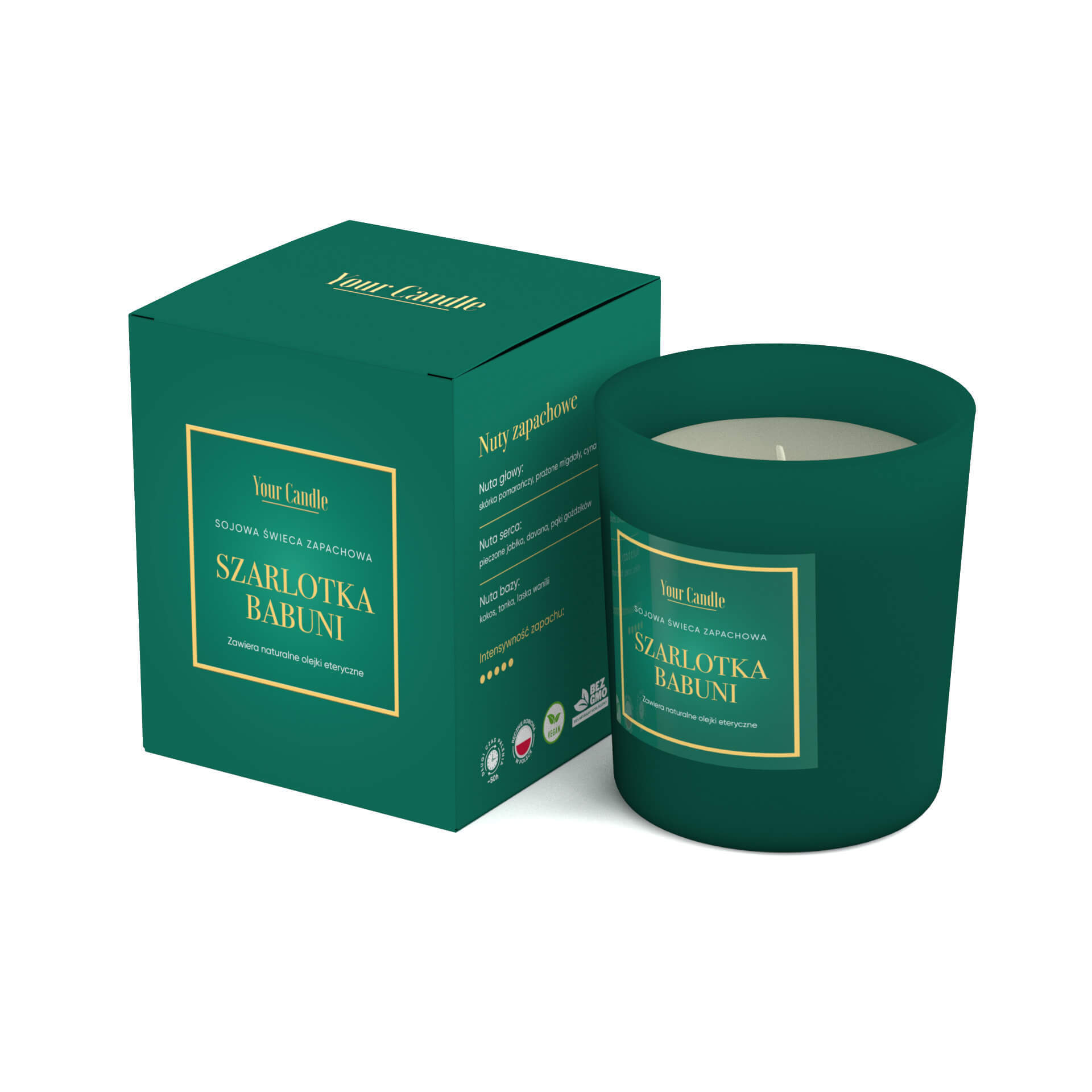 Setul Your Candle Grandma's Apple Pie, lumânare de soia, 210 ml + difuzor de parfum, 100 ml