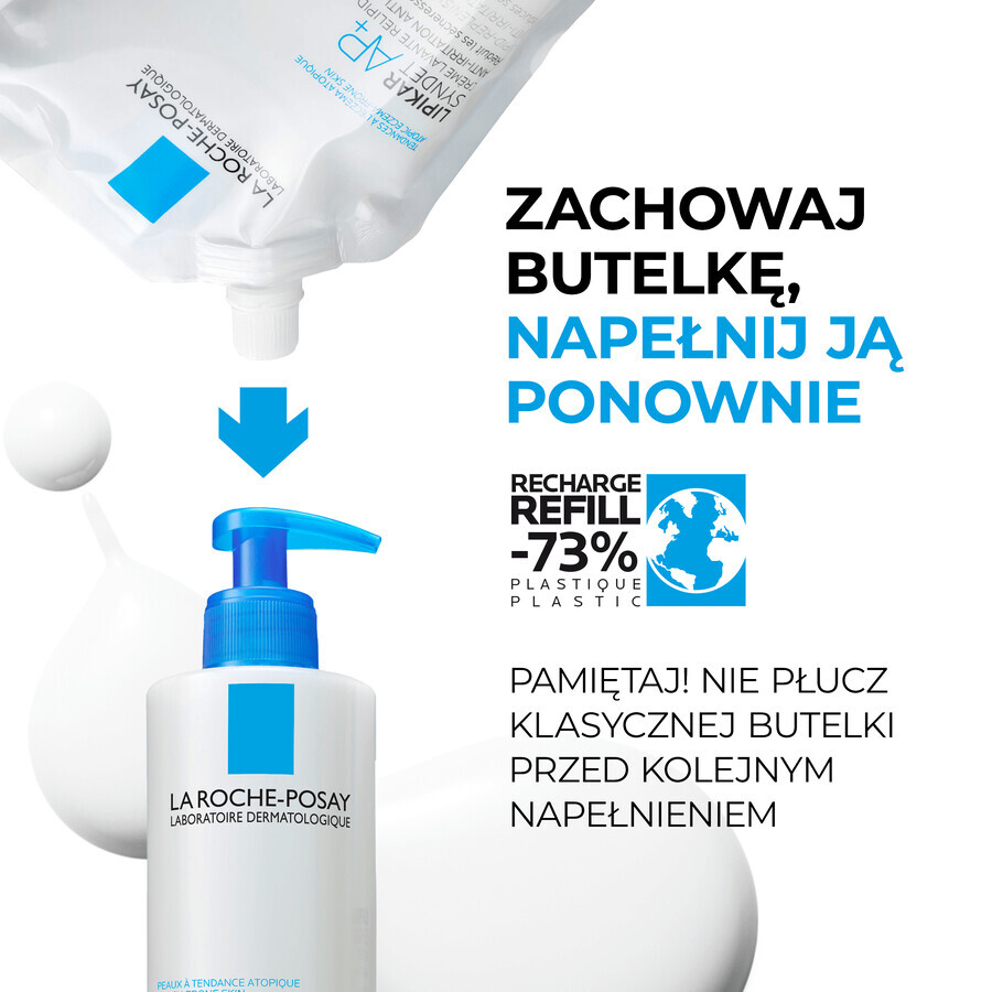 La Roche-Posay Lipikar Syndet AP+, crema lavante lipidica, dalla nascita in poi, scorta, 400 ml