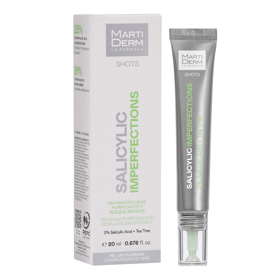 MartiDerm Shots Salicylic Imperfections, concentrated face cleansing serum, 20 ml