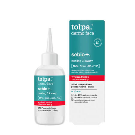 Tolpa dermo face sebio+, peeling, 3 acidi, 50 ml