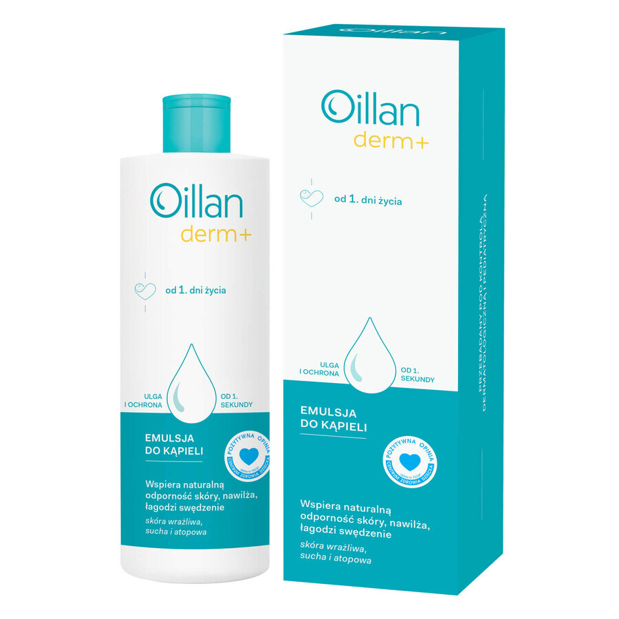 Set Oillan Derm+, emulsie de baie, din prima zi de viață, 2 x 400 ml