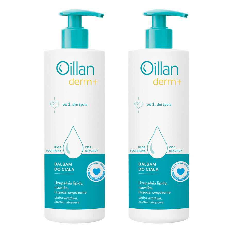 Set Oillan Derm+, lait corporel, dès le 1er jour, 2 x 400 ml