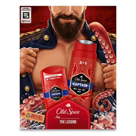 Old Spice Dark Captain set, deodorant stick, Captain, 50 ml + 3-in-1 douchegel, Captain, 250 ml