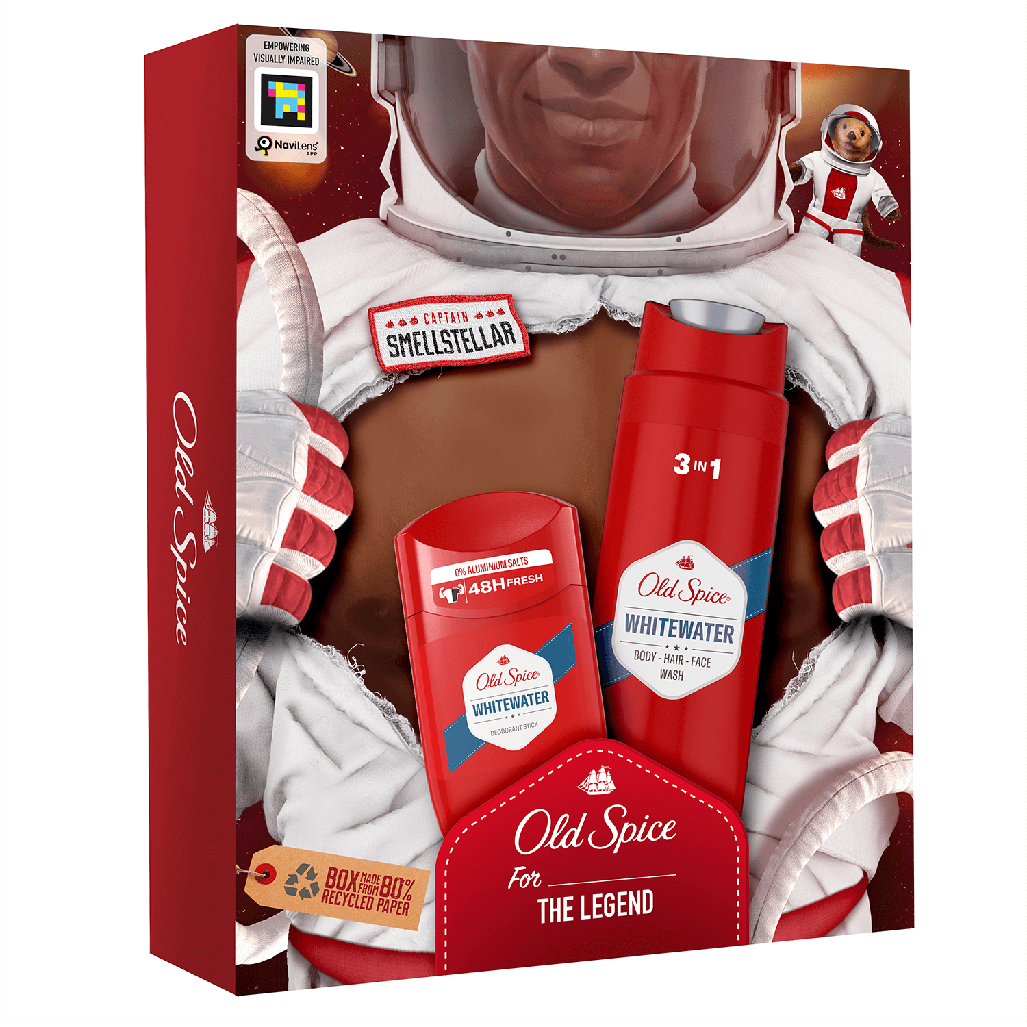 Kit Old Spice Astronaut, deodorant stick, Whitewater, 50 ml + gel de duș 3 în 1, Whitewater, 250 ml